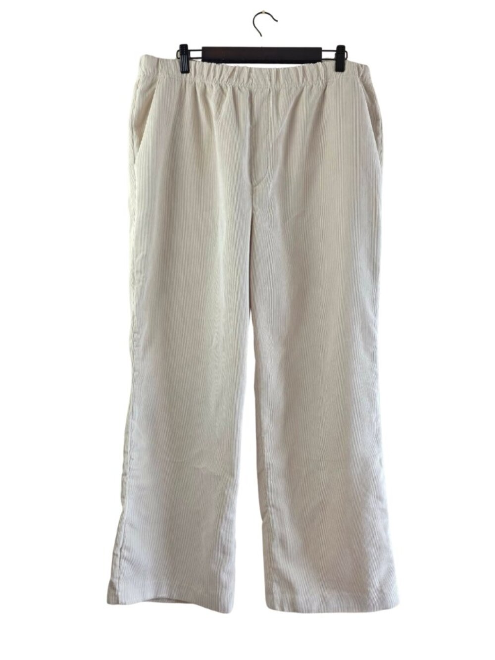 Angels Ivory Fine-Wale Corduroy Pants XL Relaxed-Fit Transitional